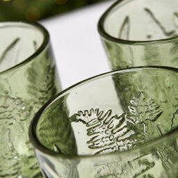 Dibor Set Of 12 Vintage Luxury Green Leaf Embossed Drinking Glass Spring Summer Wine Goblets 230Ml - thumbnail 4