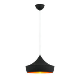 Bubly Bathrooms Dawson Matt Black & Gold Ip44 Bathroom Pendant Light With Adjustable 1.3M Drop - E27 Fitting - thumbnail 1