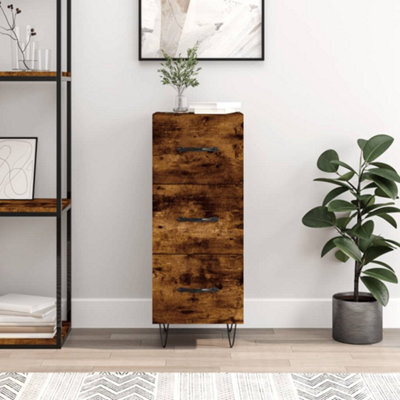Berkfield Sideboard Smoked Oak 34.5X34X90 Cm Engineered Wood - image 1