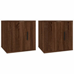 Berkfield Wall Mounted Tv Cabinets 2 Pcs Brown Oak 40X34.5X40 Cm - thumbnail 2