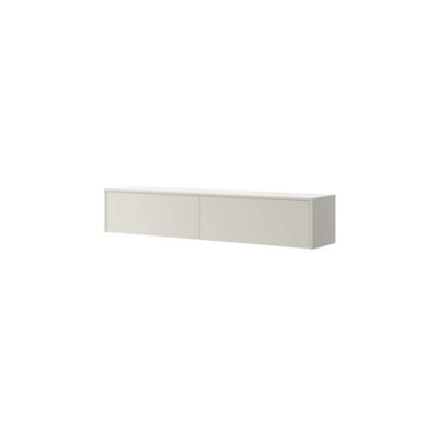 Arte Overbed Storage Unit In Cashmere - 211Cm Lift-Up Top Cabinet With Soft Close - image 1