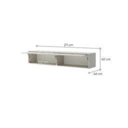 Arte Overbed Storage Unit In Cashmere - 211Cm Lift-Up Top Cabinet With Soft Close - thumbnail 4