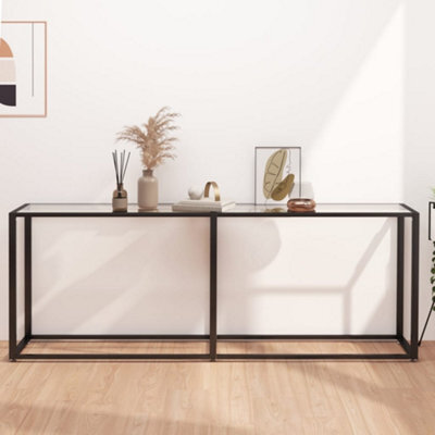 Berkfield Console Table Transparent 200X35X75.5Cm Tempered Glass - image 1