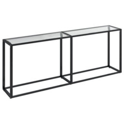 Berkfield Console Table Transparent 200X35X75.5Cm Tempered Glass - thumbnail 2