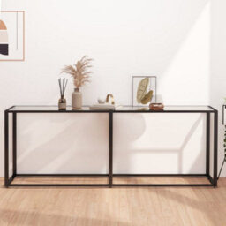 Berkfield Console Table Transparent 200X35X75.5Cm Tempered Glass