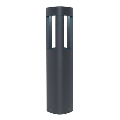 Luminosa Lighting Luminosa Tribeca Outdoor Bollard Light Frosted Acrylic, Textured Dark Grey Paint Ip54