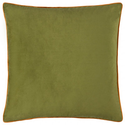furn. Furn Meridian Velvet Polyester Filled Cushion, Olive/ginger, 45 X 45Cm - image 1