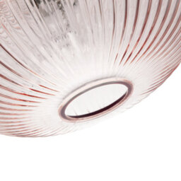 Happy Homewares Modern Designer Soft Pink Line Ribbed Glass Oval Pendant Lamp Shade - thumbnail 4