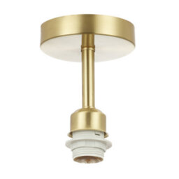 Happy Homewares Satin Brass Gold Plated Ceiling Light Fitting For Industrial Style Light Bulbs - thumbnail 1