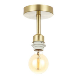 Happy Homewares Satin Brass Gold Plated Ceiling Light Fitting For Industrial Style Light Bulbs - thumbnail 3