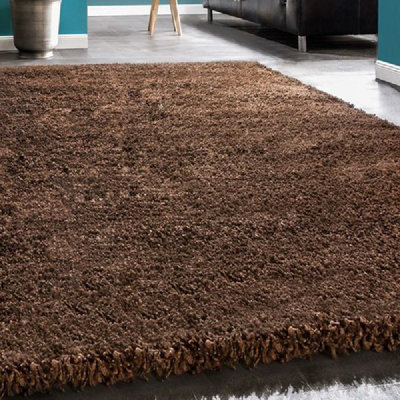 "Bravich Brown Thick Shaggy Rug - California - 120X170Cm (4'x5'8"")" - image 1