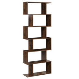 Beliani 6 Tier Bookcase Valdosa 191 Cm Dark Brown