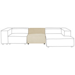 Beliani 1-Seat Section Aprica Faux Linen Beige - thumbnail 4