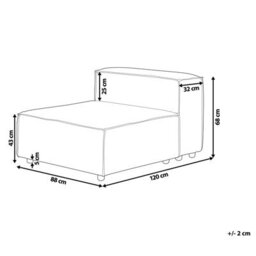 Beliani 1-Seat Section Aprica Faux Linen Beige - thumbnail 3