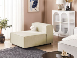 Beliani 1-Seat Section Aprica Faux Linen Beige - thumbnail 2