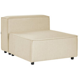 Beliani 1-Seat Section Aprica Faux Linen Beige - thumbnail 1