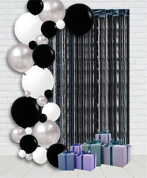 Netagon Cheetah Metallic Party Event Photo Backdrop Tinsel Curtain 2.5M X 1M Black - thumbnail 6