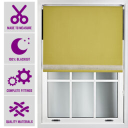 Furnished Diamante Edge Blackout Roller Blinds Made To Measure - Green (W)90Cm X (L)210Cm - thumbnail 1