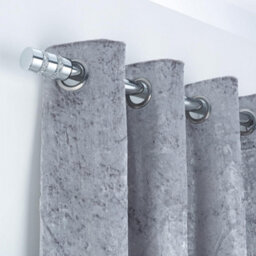 A.unique Home Diamante Barrel Metal Extendable Curtain Pole With Rings And Fittings (25/28mm) - Nickel, 120Cm - 220Cm Approx - thumbnail 4