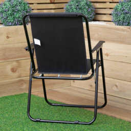 Samuel Alexander 6 Pack Black Lightweight Foldable Canvas Chair With Plastic Armrests - thumbnail 6