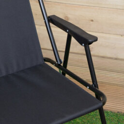 Samuel Alexander 6 Pack Black Lightweight Foldable Canvas Chair With Plastic Armrests - thumbnail 5