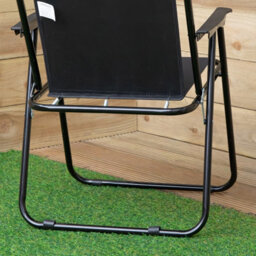Samuel Alexander 6 Pack Black Lightweight Foldable Canvas Chair With Plastic Armrests - thumbnail 8