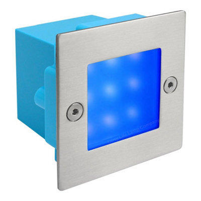 Long Life Lamps Company Mini Led Blue Brick Light Outdoor Step Wall Light 70mm Square Ip54 Zlc060B - image 1