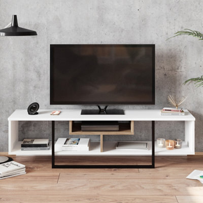Decorotika Astona Tv Stand Tv Unit For Tvs Up To 65 Inch White And Oak - image 1