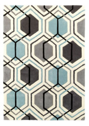 Grey/blue Handmade Modern Geometric Easy To Clean Rug For Bedroom & Living Room-120Cm X 170Cm - thumbnail 3