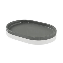 GoodHome Koros Gloss & Matt White & Anthracite Ceramic Soap Dish
