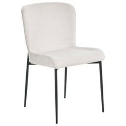 Beliani Set Of 2 Dining Chairs Ada Fabric Off-White - thumbnail 4