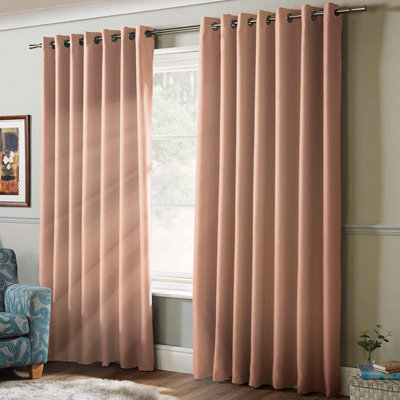 "Alan Symonds 100% Blackout Ring Top Curtains 61"" X 72"" Pink"