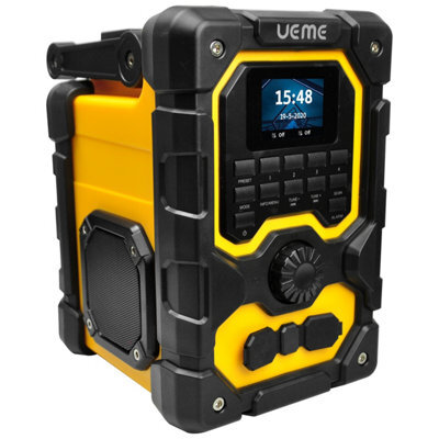 Ueme 16W Rugged Dab, Dab+, Fm Cordless Site Radio,  Bluetooth, Aux, Rechargeable