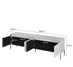 Arte Trend Chic Large Tv Cabinet With Led Lighting And Fluted Fronts (H)560mm (W)1930mm (D)400mm - White Matt - thumbnail 3