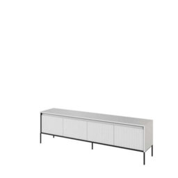 Arte Trend Chic Large Tv Cabinet With Led Lighting And Fluted Fronts (H)560mm (W)1930mm (D)400mm - White Matt - thumbnail 1