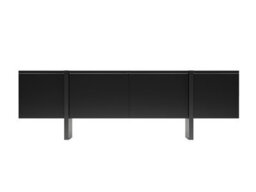 Impact Furniture Tv Cabinet Low Sideboard Black Unit 160Cm Media Stand Handleless Modern Lowboard For Up To 65 Inch Tv Kiznie - thumbnail 5