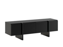 Impact Furniture Tv Cabinet Low Sideboard Black Unit 160Cm Media Stand Handleless Modern Lowboard For Up To 65 Inch Tv Kiznie - thumbnail 4