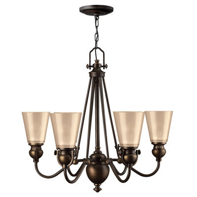 Elegant 6 Bulb Chandelier Pendant Light In Olde Bronze - Led E27 60W