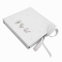 Happy Homewares Baby Keepsake Photo Album With Silver Plated Rattle Pram And Booties - thumbnail 2