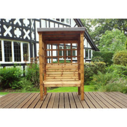 Marlborough Traditional Ewolth Two Seater Arbour With 1 X Bench Cushion Grey & 1 X Scatter Cushion Grey - thumbnail 4