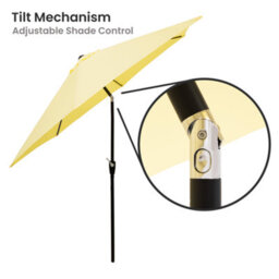 Solterra 2.7M Cream Tilting Garden Parasol Umbrella With Crank Handle - thumbnail 4