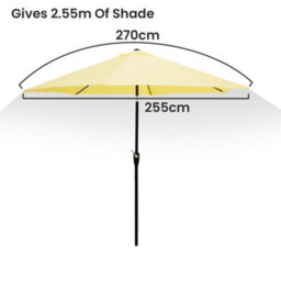 Solterra 2.7M Cream Tilting Garden Parasol Umbrella With Crank Handle - thumbnail 5