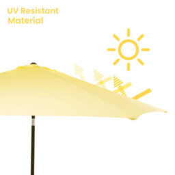 Solterra 2.7M Cream Tilting Garden Parasol Umbrella With Crank Handle - thumbnail 3