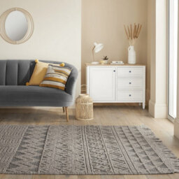 Grey Black Geometric Kilim Luxurious Modern Wool Moroccan Wool Hand Made Rug For Dining Room Bedroom & Living Room-160Cm X 220Cm