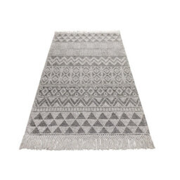 Grey Black Geometric Kilim Luxurious Modern Wool Moroccan Wool Hand Made Rug For Dining Room Bedroom & Living Room-160Cm X 220Cm - thumbnail 7