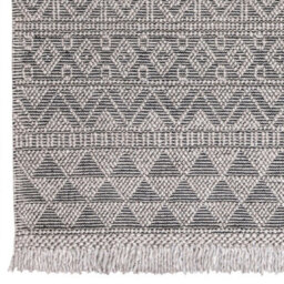 Grey Black Geometric Kilim Luxurious Modern Wool Moroccan Wool Hand Made Rug For Dining Room Bedroom & Living Room-160Cm X 220Cm - thumbnail 3