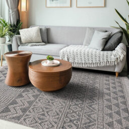 Grey Black Geometric Kilim Luxurious Modern Wool Moroccan Wool Hand Made Rug For Dining Room Bedroom & Living Room-160Cm X 220Cm - thumbnail 2