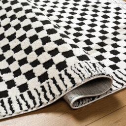 Livabliss Freud-Modern Ivory Black High Pile Checkered Living Dining Bedroom Rug 200 X 275 Cm Easy Care, Non Shedding - thumbnail 4