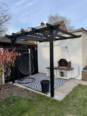"NLC(DRIFFIELD)LIMITED Nlc Wooden Lean-To Pergola 3M X 2.8M (9'10"" X 9'2"") With Tanalised Timber" - image 1