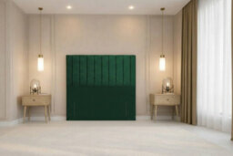 "Nexus Kyoto Emerald Plush Divan Bed Base No Drawers With 54"" Floor Standing Headboard 4'6 Double" - thumbnail 6